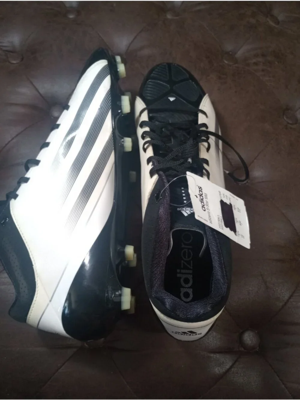 New Black Adidas Adizero 5-Star Soccer/Football Cleats Mens Size 15